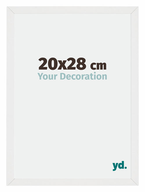 Mura MDF Cadre Photo 20x28cm Blanc Brillant De Face Mesure | yourdeclineoration.com