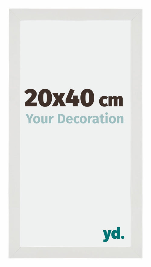 Mura MDF Cadre Photo 20x40cm Blanc Mat De Face Mesure | yourdeclineoration.com