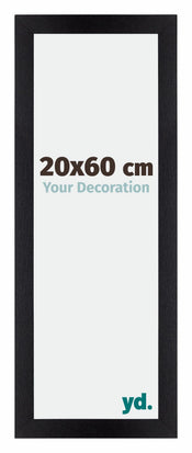 Mura MDF Cadre Photo 20x60cm Noir Mat De Face Mesure | yourdeclineoration.com