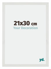 Mura MDF Cadre Photo 21x30cm Blanc Mat De Face Mesure | yourdeclineoration.com