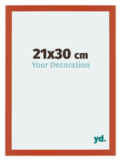 Mura MDF Cadre Photo 21x30cm Orange De Face Mesure | yourdeclineoration.com