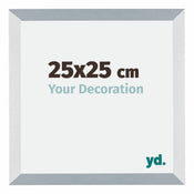 Mura MDF Cadre Photo 25x25cm Aluminium Brossé De Face Mesure | yourdeclineoration.com