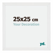 Mura MDF Cadre Photo 25x25cm Blanc Brillant De Face Mesure | yourdeclineoration.com