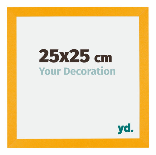 Mura MDF Cadre Photo 25x25cm Jaune De Face Mesure | yourdeclineoration.com
