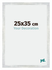 Mura MDF Cadre Photo 25x35cm Argent Brillant Vintage De Face Mesure | yourdeclineoration.com