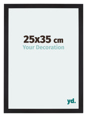 Mura MDF Cadre Photo 25x35cm Noir Grain De Bois De Face Mesure | yourdeclineoration.com