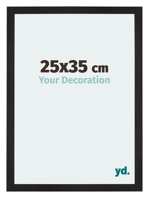 Mura MDF Cadre Photo 25x35cm Noir Grain De Bois De Face Mesure | yourdeclineoration.com