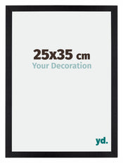 Mura MDF Cadre Photo 25x35cm Noir Mat De Face Mesure | yourdeclineoration.com