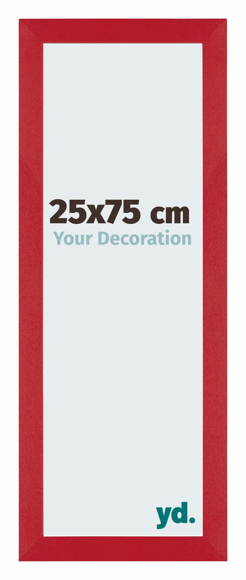 Mura MDF Cadre Photo 25x75cm Rouge De Face Mesure | yourdeclineoration.com