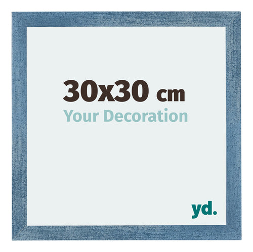 Mura MDF Cadre Photo 30x30cm Bleu Brillant Geveegd De Face Mesure | yourdeclineoration.com