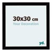 Mura MDF Cadre Photo 30x30cm Noir Brillant De Face Mesure | yourdeclineoration.com