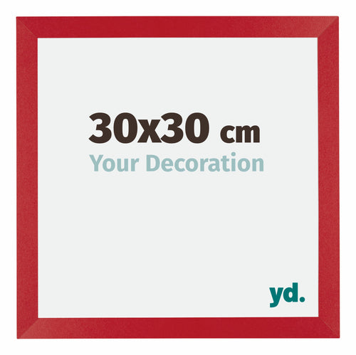 Mura MDF Cadre Photo 30x30cm Rouge De Face Mesure | yourdeclineoration.com