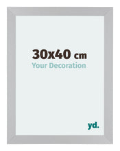 Mura MDF Cadre Photo 30x40cm Argent Mat De Face Mesure | yourdeclineoration.com