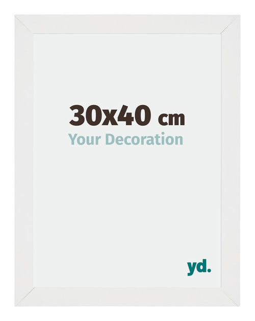 Mura MDF Cadre Photo 30x40cm Blanc Brillant De Face Mesure | yourdeclineoration.com