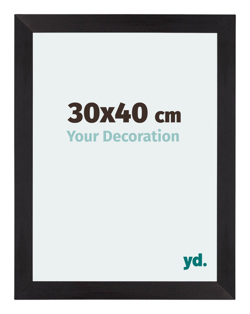 Mura MDF Cadre Photo 30x40cm Noir Grain De Bois De Face Mesure | yourdeclineoration.com