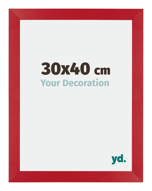Mura MDF Cadre Photo 30x40cm Rouge De Face Mesure | yourdeclineoration.com