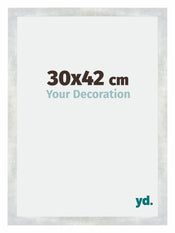 Mura MDF Cadre Photo 30x42cm Argent Brillant Vintage De Face Mesure | yourdeclineoration.com