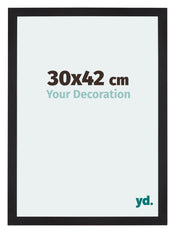 Mura MDF Cadre Photo 30x42cm Noir Grain De Bois De Face Mesure | yourdeclineoration.com