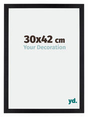 Mura MDF Cadre Photo 30x42cm Noir Mat De Face Mesure | yourdeclineoration.com