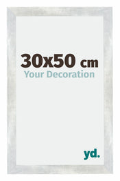 Mura MDF Cadre Photo 30x50cm Argent Brillant Vintage De Face Mesure | yourdeclineoration.com