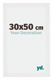 Mura MDF Cadre Photo 30x50cm Blanc Brillant De Face Mesure | yourdeclineoration.com