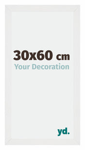 Mura MDF Cadre Photo 30x60cm Blanc Brillant De Face Mesure | yourdeclineoration.com