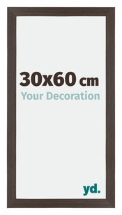 Mura MDF Cadre Photo 30x60cm Chêne Foncé De Face Mesure | yourdeclineoration.com