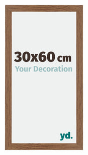 Mura MDF Cadre Photo 30x60cm Chêne Rustique De Face Mesure | yourdeclineoration.com
