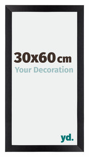 Mura MDF Cadre Photo 30x60cm Noir Mat De Face Mesure | yourdeclineoration.com