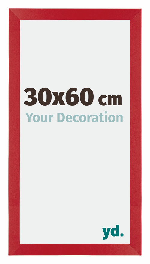 Mura MDF Cadre Photo 30x60cm Rouge De Face Mesure | yourdeclineoration.com
