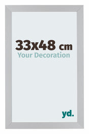 Mura MDF Cadre Photo 33x48cm Gris Clair De Face Mesure | yourdeclineoration.com