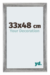 Mura MDF Cadre Photo 33x48cm Gris Patiné De Face Mesure | yourdeclineoration.com