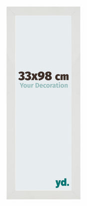 Mura MDF Cadre Photo 33x98cm Blanc Mat De Face Mesure | yourdeclineoration.com