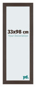 Mura MDF Cadre Photo 33x98cm Chêne Foncé De Face Mesure | yourdeclineoration.com