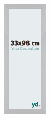 Mura MDF Cadre Photo 33x98cm Gris Clair De Face Mesure | yourdeclineoration.com