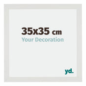 Mura MDF Cadre Photo 35x35cm Blanc Mat De Face Mesure | yourdeclineoration.com