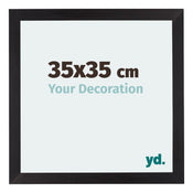 Mura MDF Cadre Photo 35x35cm Noir Grain De Bois De Face Mesure | yourdeclineoration.com