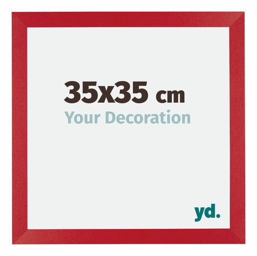 Mura MDF Cadre Photo 35x35cm Rouge De Face Mesure | yourdeclineoration.com
