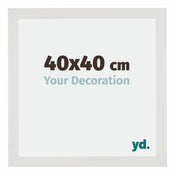 Mura MDF Cadre Photo 40x40cm Blanc Mat De Face Mesure | yourdeclineoration.com