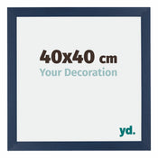 Mura MDF Cadre Photo 40x40cm Bleu Foncé Patine De Face Mesure | yourdeclineoration.com