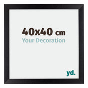 Mura MDF Cadre Photo 40x40cm Noir Mat De Face Mesure | yourdeclineoration.com