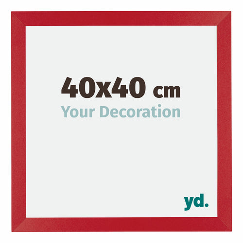 Mura MDF Cadre Photo 40x40cm Rouge De Face Mesure | yourdeclineoration.com