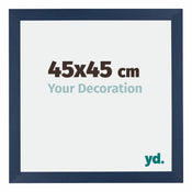 Mura MDF Cadre Photo 45x45cm Bleu Foncé Patine De Face Mesure | yourdeclineoration.com