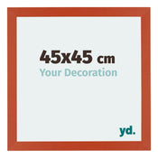 Mura MDF Cadre Photo 45x45cm Orange De Face Mesure | yourdeclineoration.com