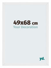 Mura MDF Cadre Photo 49x68cm Blanc Brillant De Face Mesure | yourdeclineoration.com