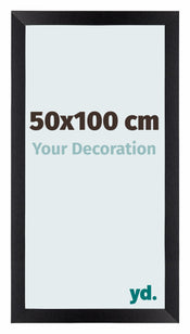 Mura MDF Cadre Photo 50x100cm Noir Mat De Face Mesure | yourdeclineoration.com
