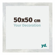 Mura MDF Cadre Photo 50x50cm Argent Brillant Vintage De Face Mesure | yourdeclineoration.com