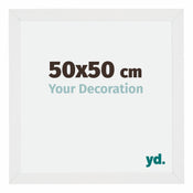 Mura MDF Cadre Photo 50x50cm Blanc Brillant De Face Mesure | yourdeclineoration.com