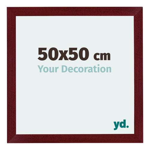 Mura MDF Cadre Photo 50x50cm Bordeaux Balayé De Face Mesure | yourdeclineoration.com