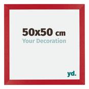 Mura MDF Cadre Photo 50x50cm Rouge De Face Mesure | yourdeclineoration.com